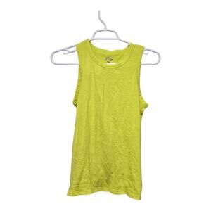 J Crew Twist Back Tank Neon Yellow XS Sleeveless Top